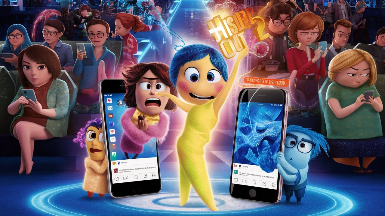 inside out 2 glued to phone